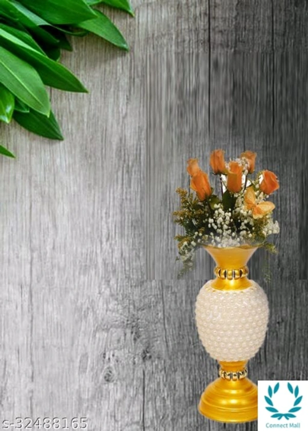 Rapidflue Handcrafted Full Moti Gold Iron Flower Vase - 2